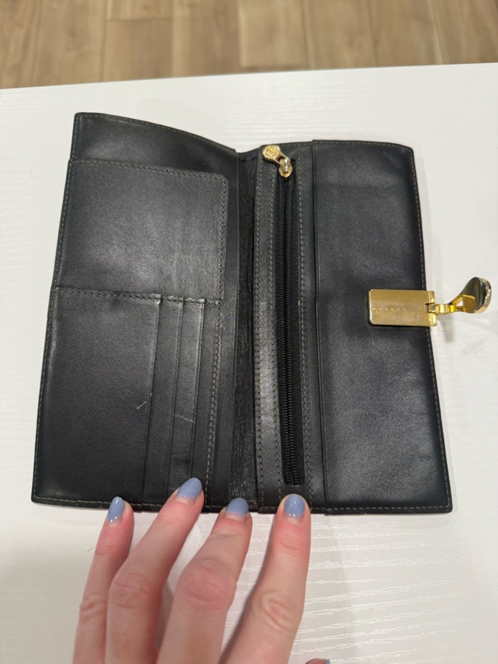 Fendi Brown and Black Zucca Continental Wallet with Gold Accent - Picture 5 of 9